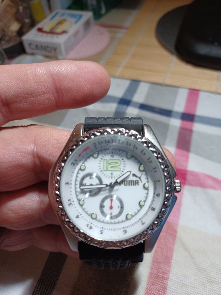 Mens Silver Puma Watch, ONE Use Like New Only PICK Up