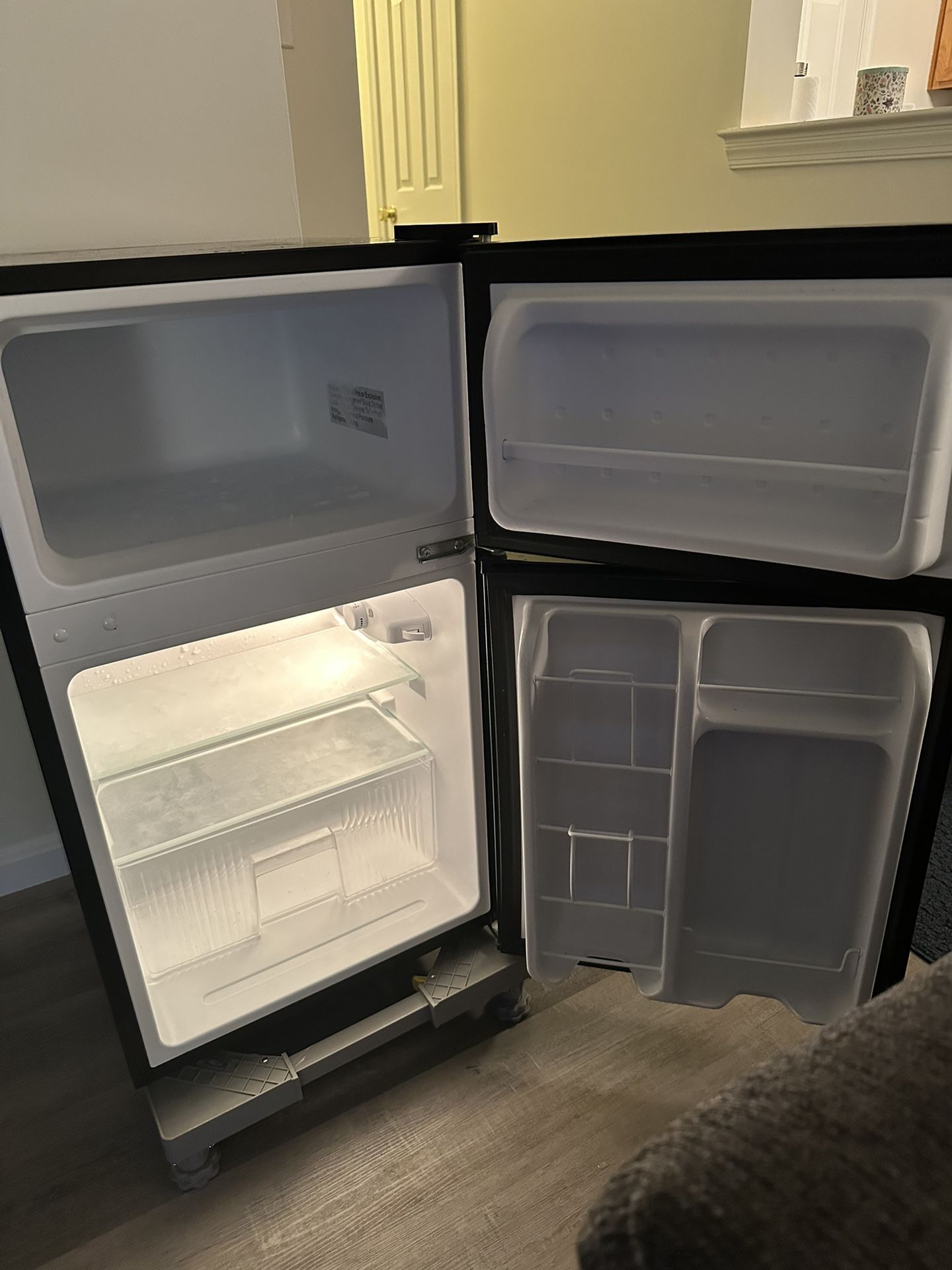 Midea WHD-113FB1 Double Door Mini Fridge with Freezer - 3.1 cu ft, Black