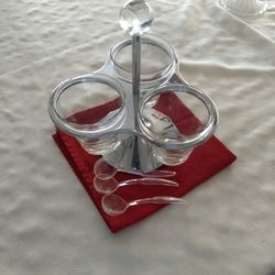 Glass Serving Dish With Three Sections