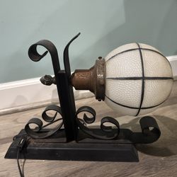 Antique Pair Of Early 1900s 20s Art Deco Metropolitan Cast Iron Light Sconces