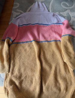 Color Block Knit Sweater turtleneck dress