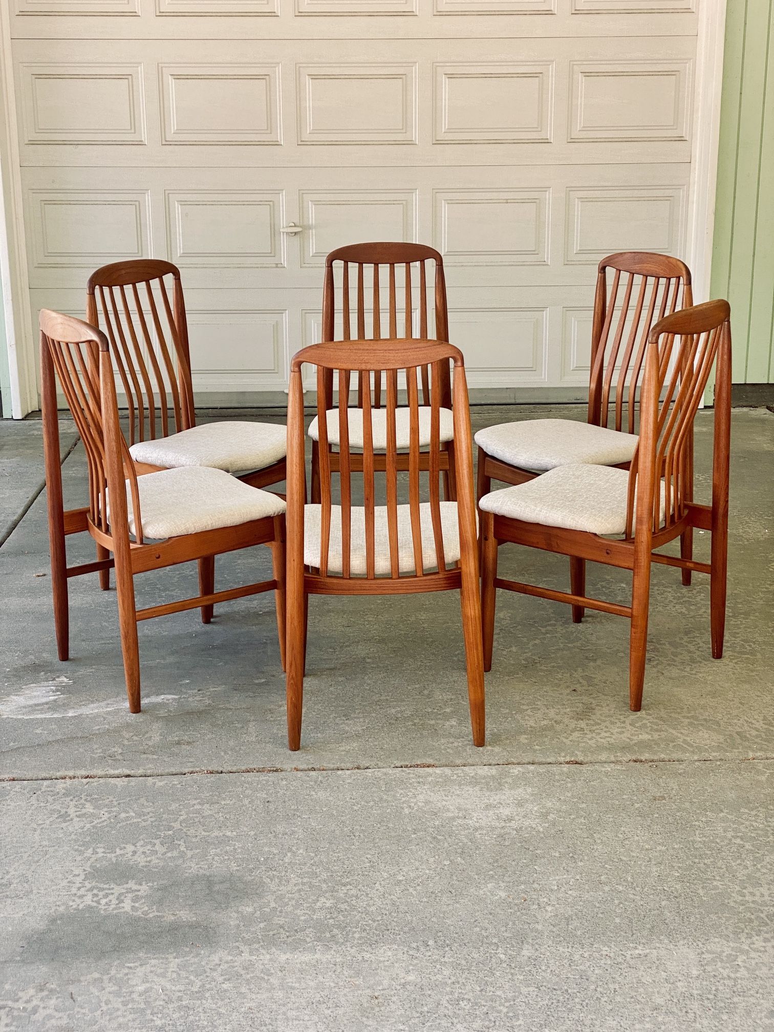 Restored Mid Century Teak Dining Chairs By Benny Linden