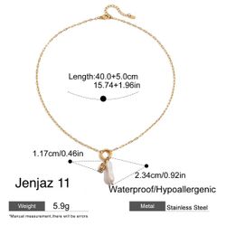 ✨ Modern pearl charm necklace with elegant detail ✨ Waterproof & hypoallergenic ✨ Stainless steel (tarnish-resistant)  Details: • Length: 40 cm + 5 cm