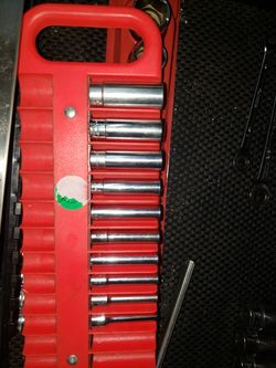 Snapon 1/4 deep sae socket set 6pt.