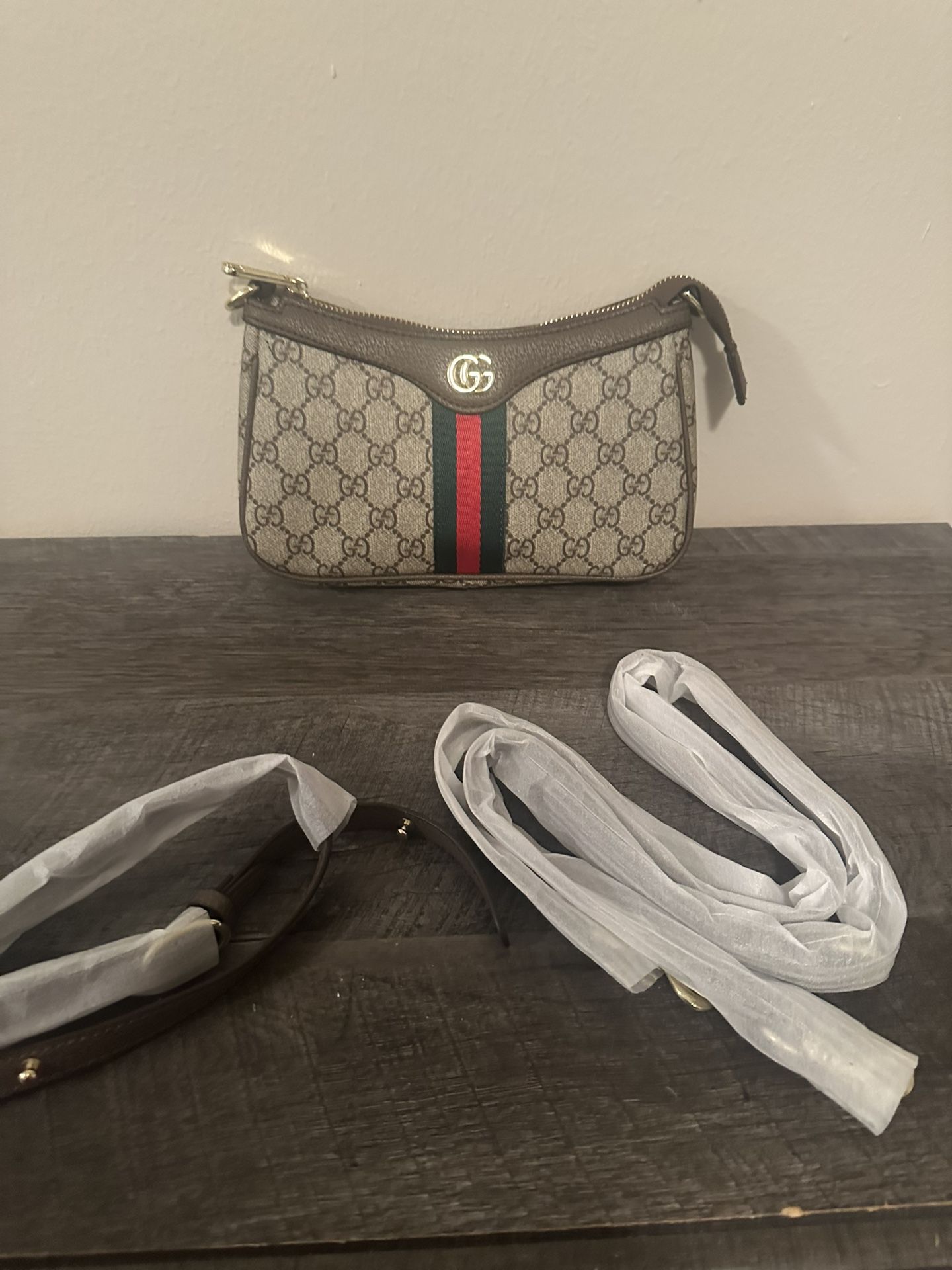 Gucci Ophidia Gg Small Canvas & Leather Shoulder Bag Women's Beige