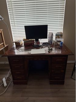 Solid Wood Executive Desk – Tons of Storage (Heavy & Sturdy)
