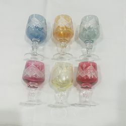 Beautiful Etched Italian Marsala Glasses 