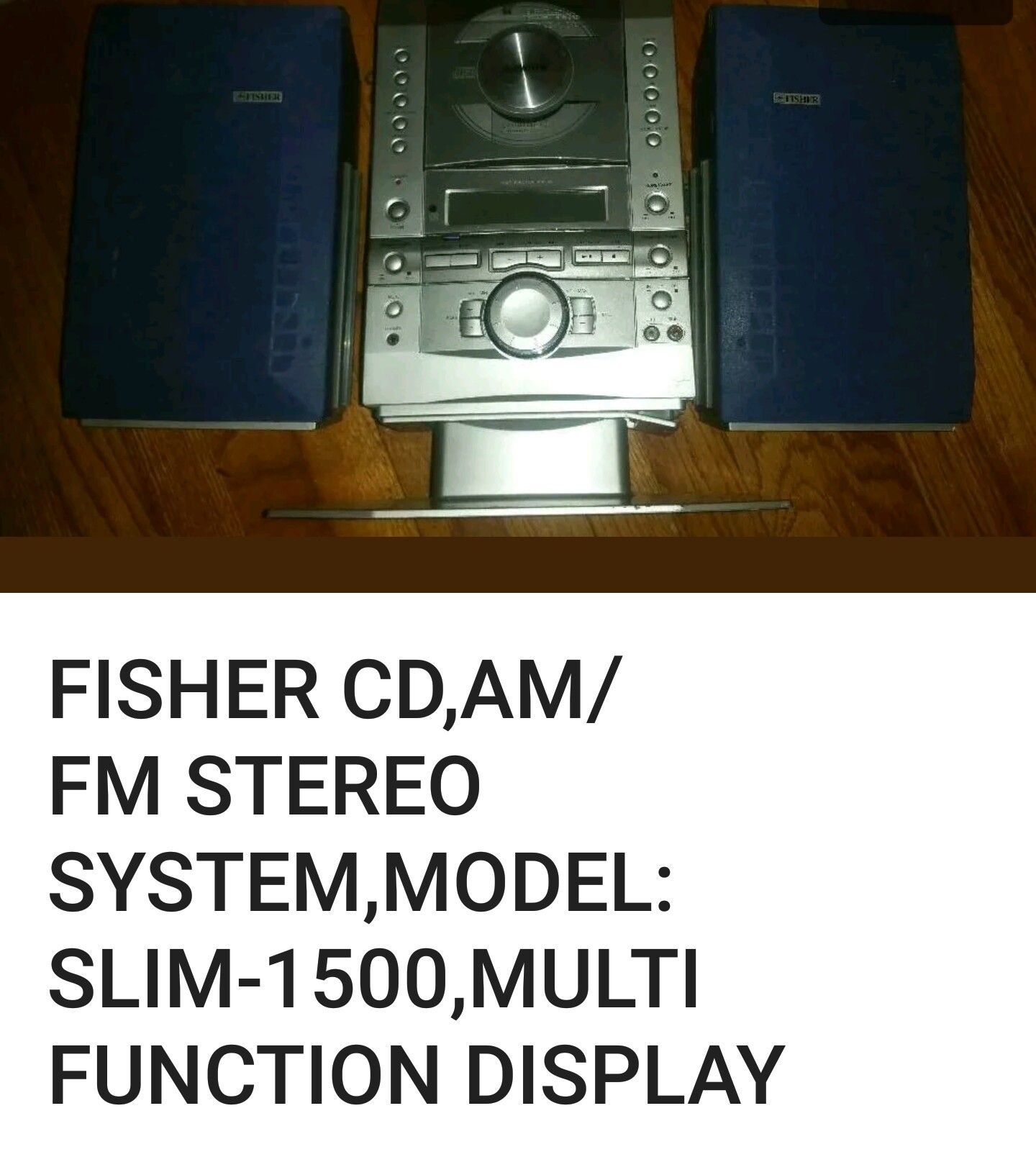 Fisher CD/AM/FM Stereo System, Model SLIM-1500, Multi Functional Display