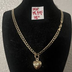 14K Solid Gold Chain and Pendant For Wedding 18.3Gr 18 Inches Long 