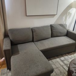 Wayfair Ebern Designs Gray Sleeper Sectional w/ Storage Chaise – Pull-Out Bed Couch