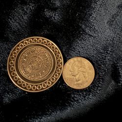 Aztec Calendar Pendent  Silver 