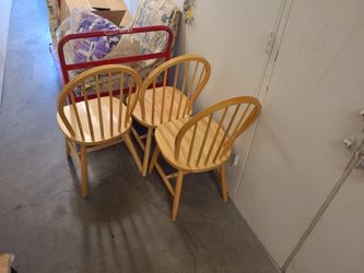 Three Matching Wooden Chairs