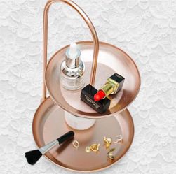 Minimalist rose gold 2-tier jewelry organizer