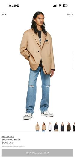 WE11DONE Camel Wool Blazer Jacket – Almost New – $150