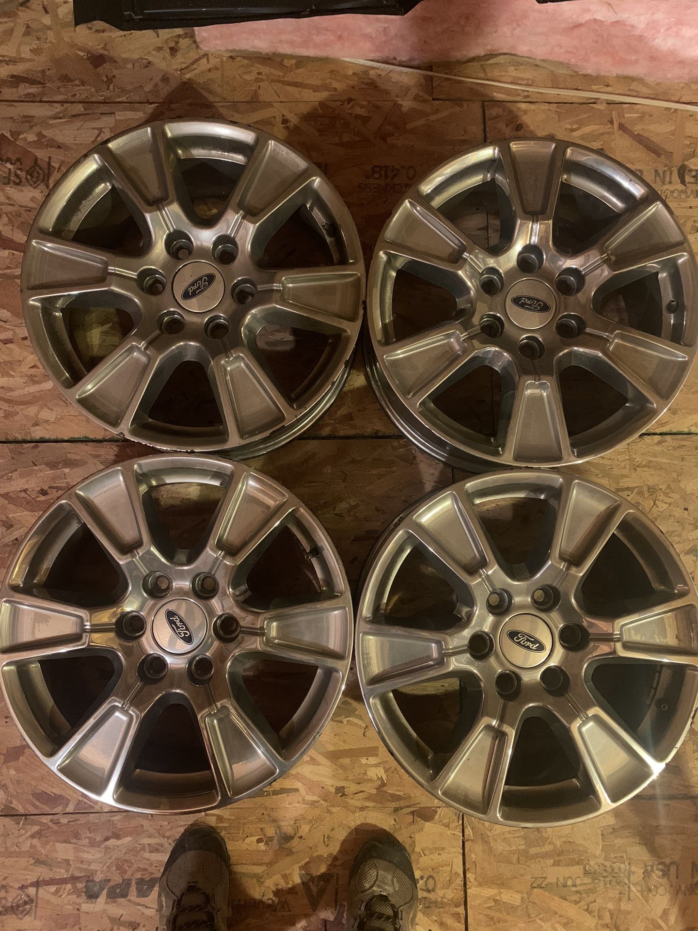 18” chrome stock Ford F-150 wheels