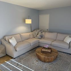 5 Seater Sectional Sofa Beige 