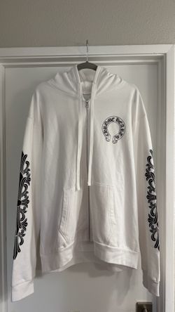 Chrome Hearts Horseshoe Floral Zip-Up White - Large