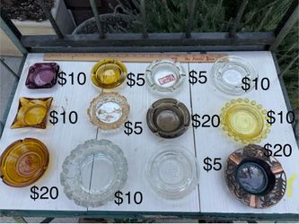 Vintage Ashtrays of various sizes and colors