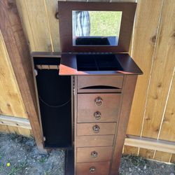 Costway Wood Jewelry Cabinet
