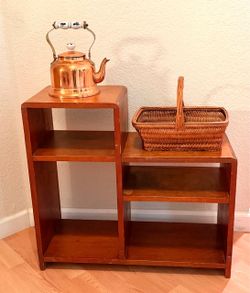 Vintage Solid Oak Stepped Display Shelf - Project Piece with lots of potential