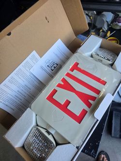 LED Exit Sign with Emergency Lights