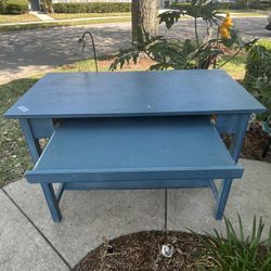 Blue Wood Desk 