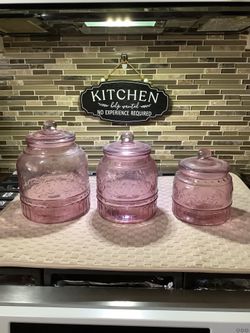 Pioneer Woman Pink Canister Set
