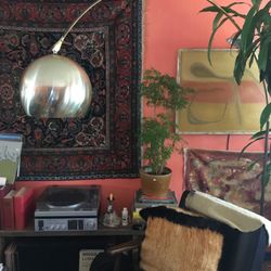 Vintage Mid-century Brass Orb Lamp 60’s/70’s