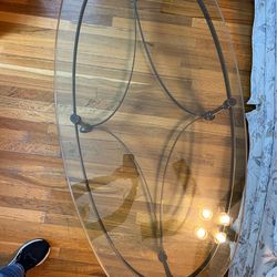 Glass coffee table oval