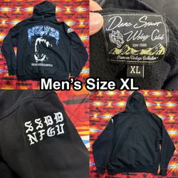 Darc Sport Black “Blood Thunder” Wolves Pullover Hoodie Sweater Men’s Size XL