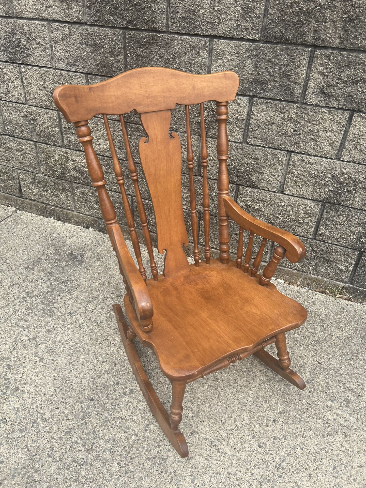 antique hard rock maple rocking chair