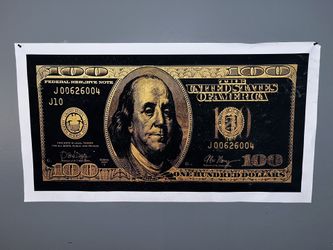 Gold $100 Bill Canvas (4’ x 2’)
