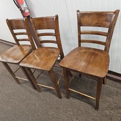 3 Wooden Dining Room Chairs