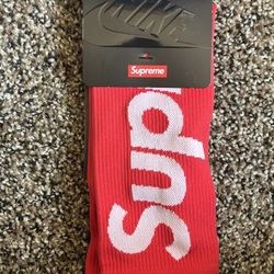 Nike x Supreme Socks (Red), Brand New
