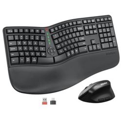 MEETION Ergonomic Wireless Keyboard and Mouse, Ergo Keyboard with Vertical Mouse, Split Curved Keybo