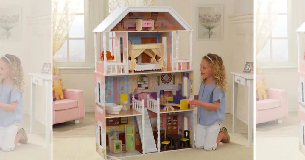 KidKraft Savannah Wooden Dollhouse with Porch Swing and 14 Accessories, 