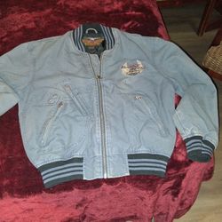Harley Davidson  Denimn Bomber Jacket 