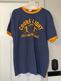 Port & Company Coors Light College Football T Shirt Men’s Size Large Used Pre Owned