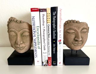 Stone Buddha statues/book-ends for sale! Sold as a set only!
