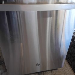 GE stainless steel dishwasher.