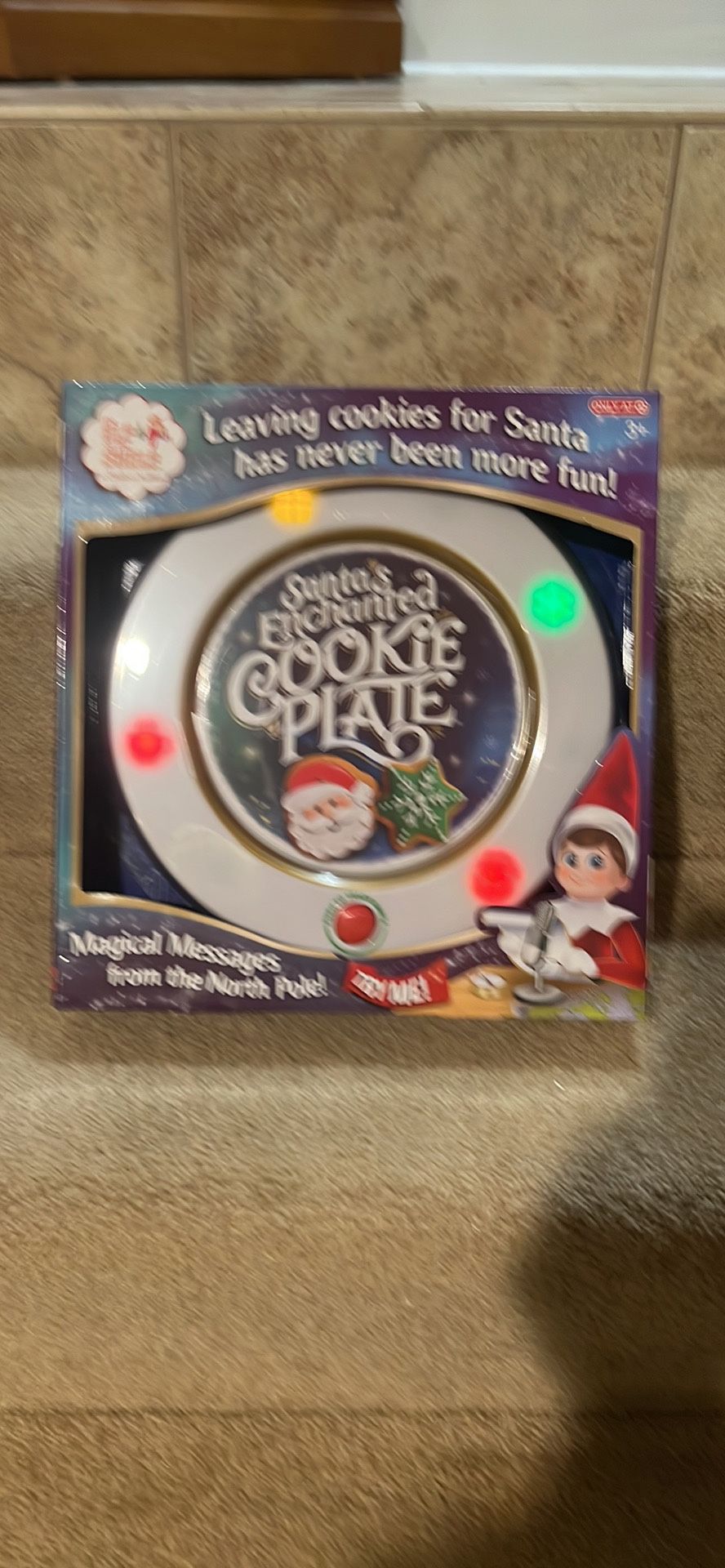 New Elf on shelf cookie enchanted talking plate Santa messages
