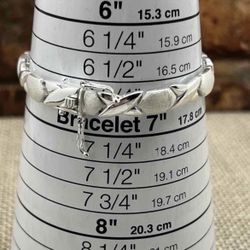 925 Sterling Silver XOXO Hugs & Kisses Bracelet 6.75”