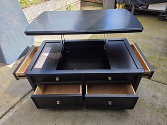 Black Coffee Table With Drawers