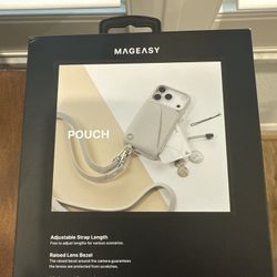 MAGEASY Pouch Case for iPhone – Cream Leather with Zipper Pocket & Key Ring