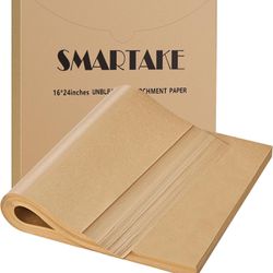 SMARTAKE 400 Pcs Parchment Paper Baking Sheets, 16x24 Inches Non-Stick Precut Baking Parchment, for Baking Grilling Air Fryer Steaming Bread Cup Cake.