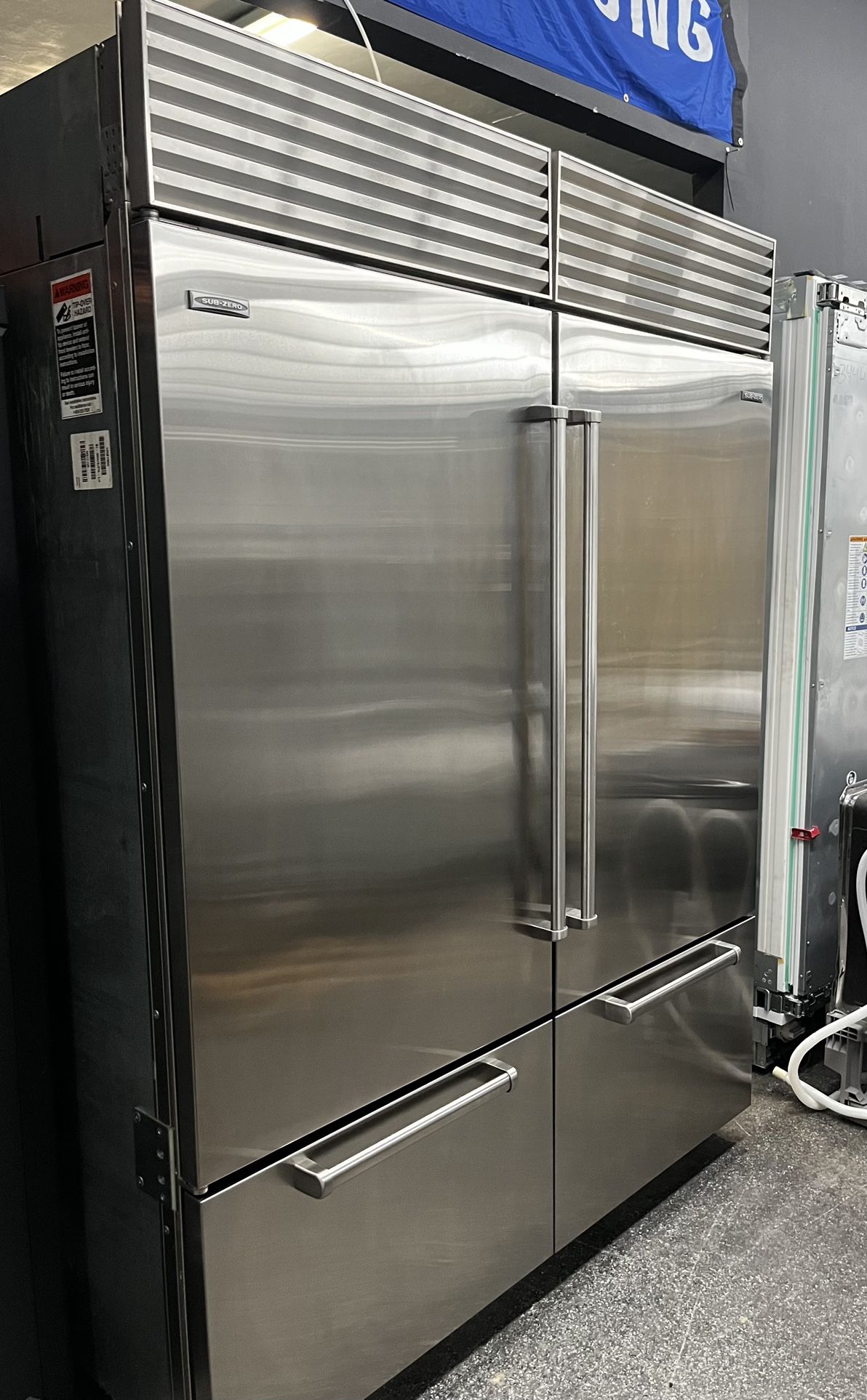 Subzero 60” Bottom Freezer Built In Stainless Steel Set