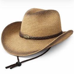 Straw Cowboy Hat Wide Brim Western Cowgirl Hat Chin Strap NEW Factory Sealed Multi Qty