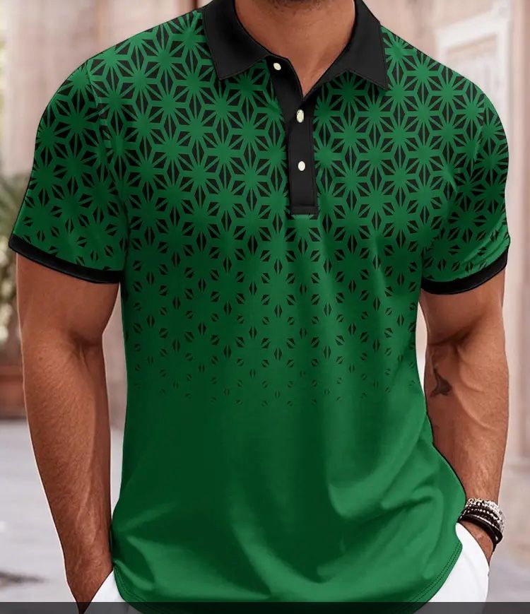 Men’s Green/Black Polo Style Shirt Size XL