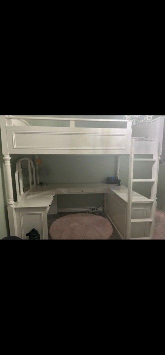 Pottery Barn Loft Bed Teen Desk White And Vanity