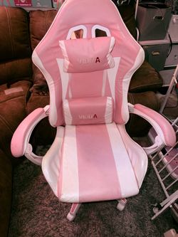 Vidita Pink and White Gaming Chair